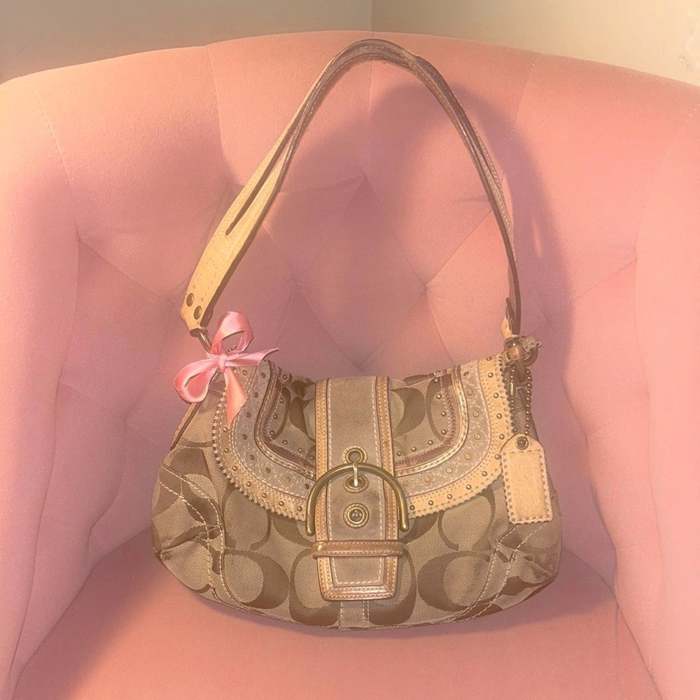 🤎rare vintage coach buckle shoulder bag🤎